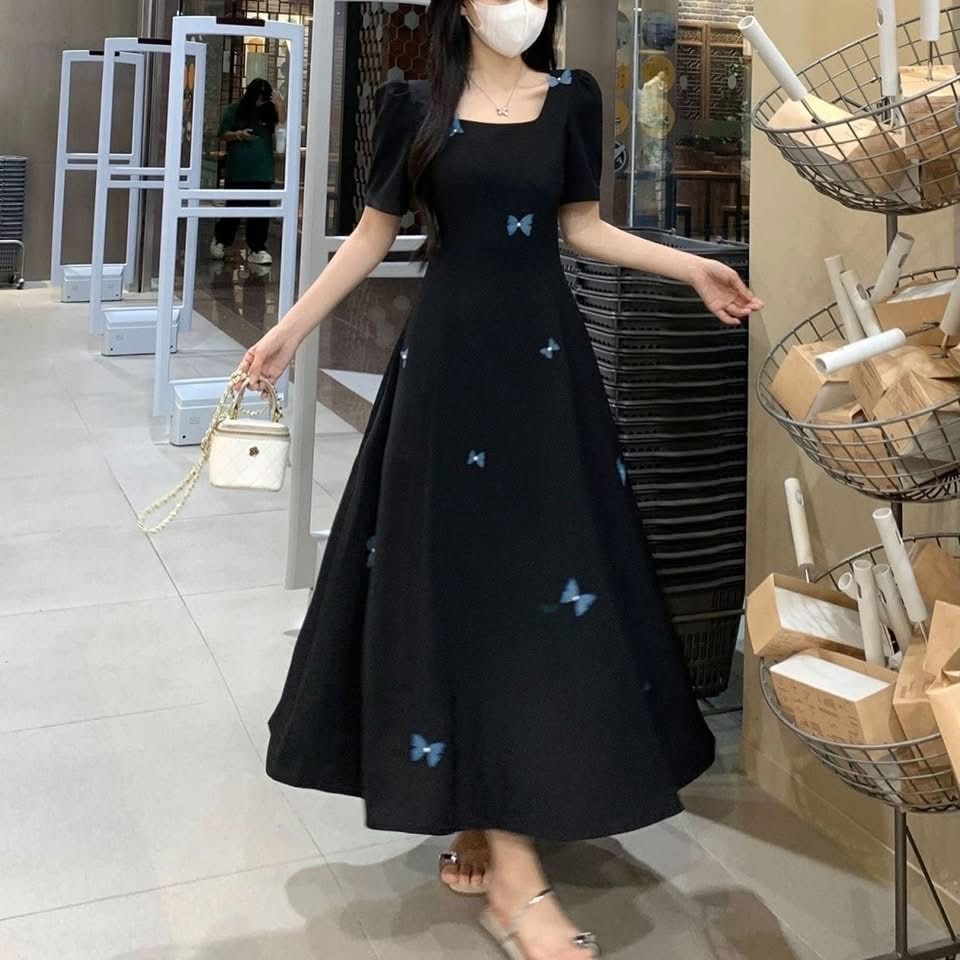 Black Dress with Blue Butterfly || Product Photo 3