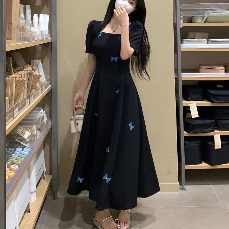 Black Dress with Blue Butterfly || Product Photo 1