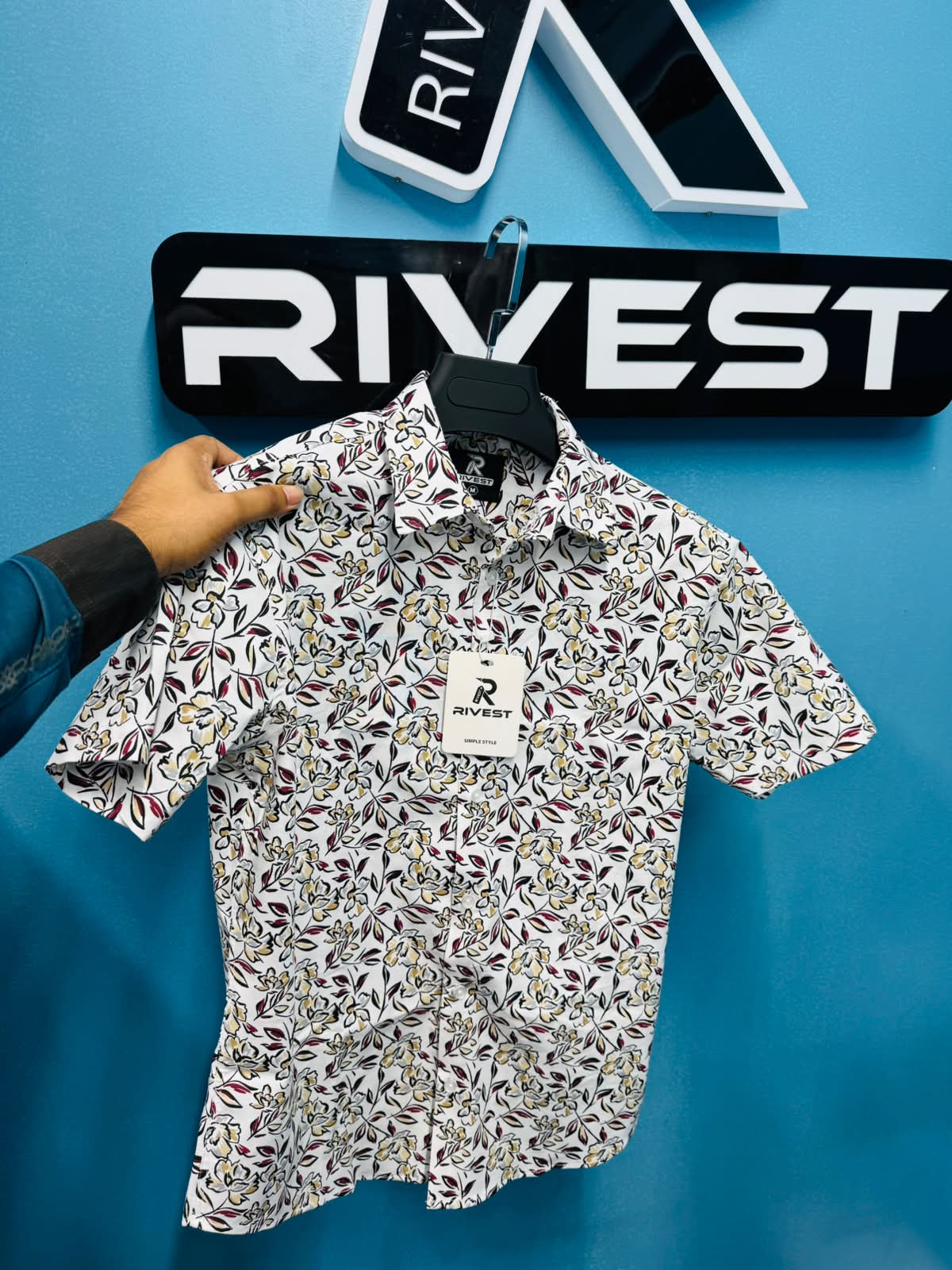 PURE COTTON HALF SHIRT white print || Product Photo 1